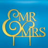 Decoratiune Topper pentru tort Mr&Mrs Text