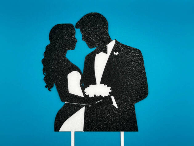 Decoratiune Topper pentru tort Mr&Mrs Black&White